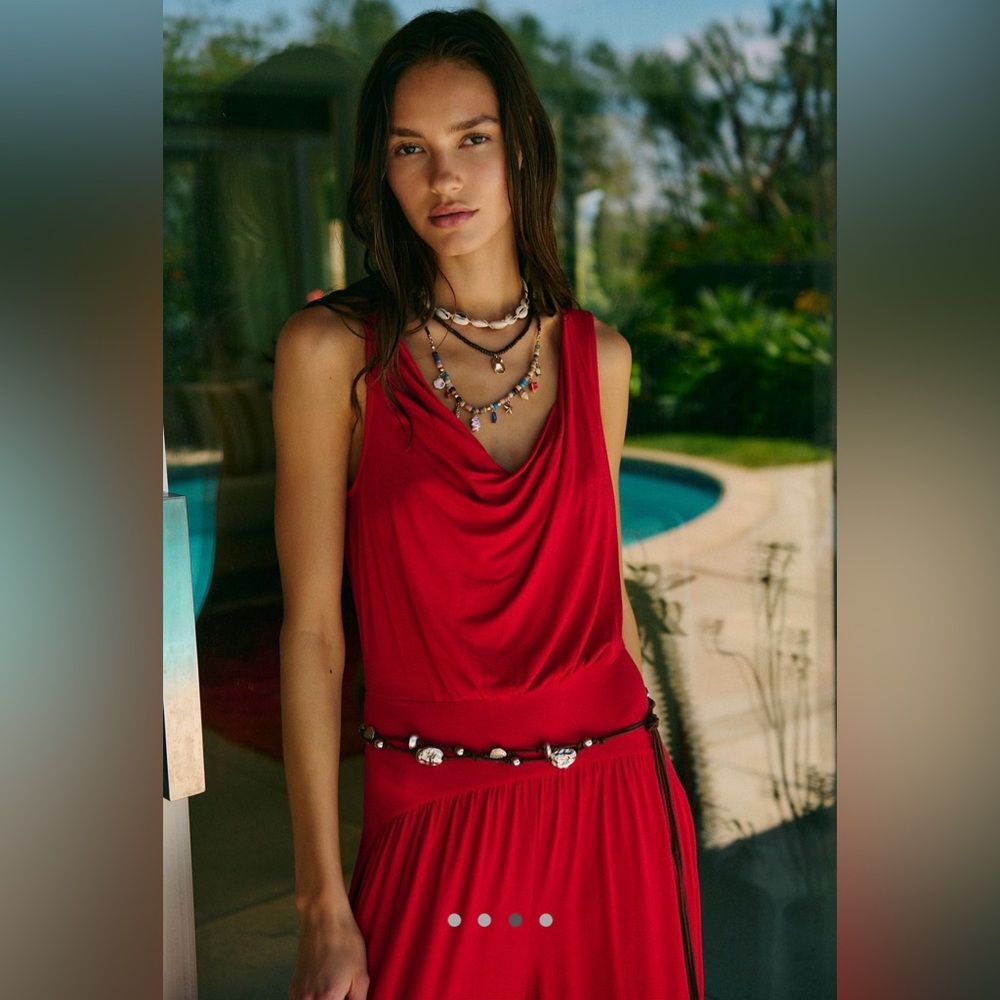Free People royale one piece in red scarlet size large - Picture 3 of 9